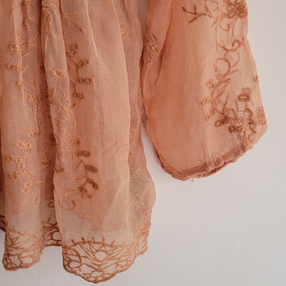Free People Lace Dress Tunic Lace Up S/M Hippie Boho Renaissance Festival Breezy - Picture 7 of 14